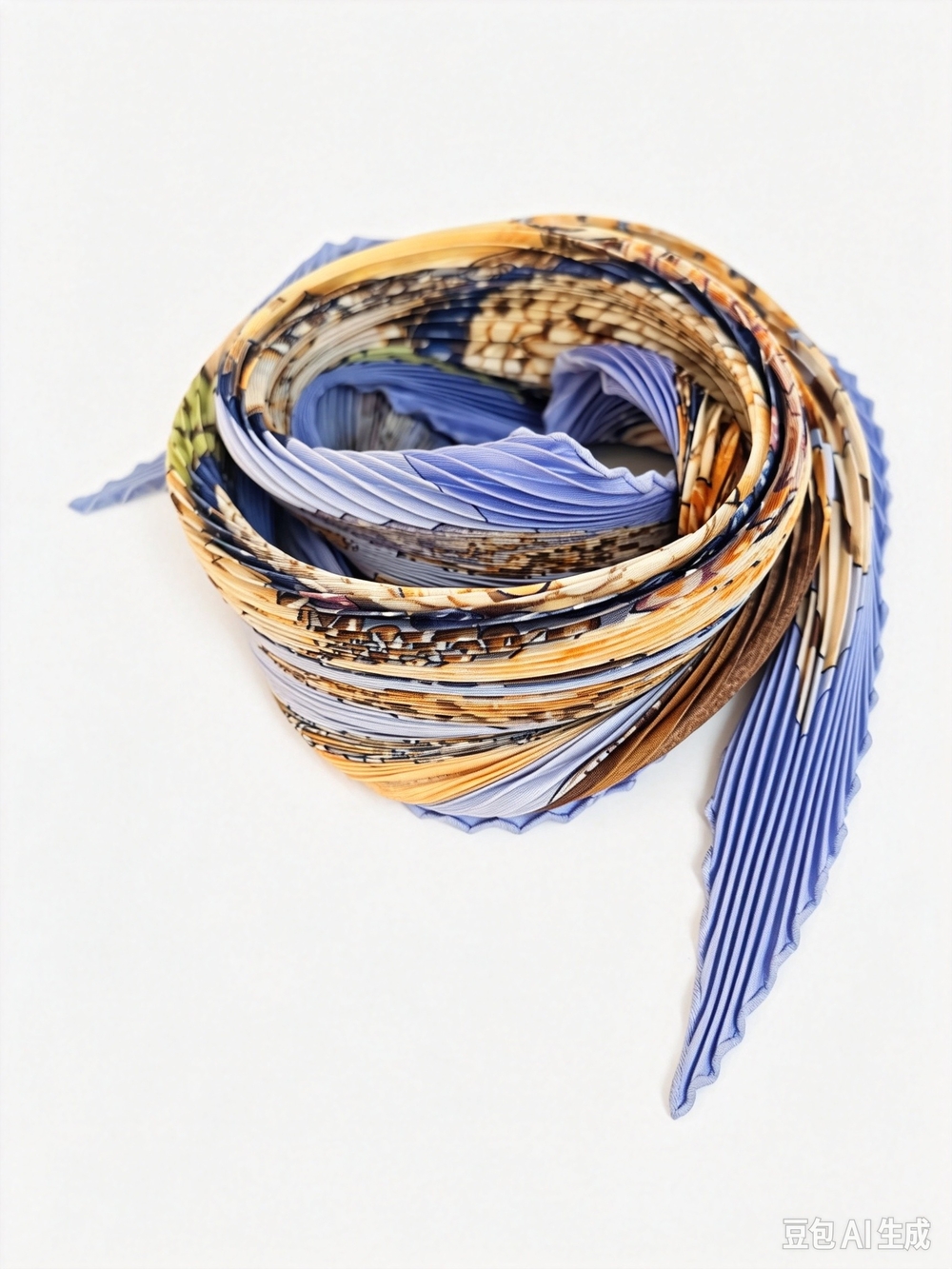 Hermes Light Purple Plisse Shell Rocaille Scarf